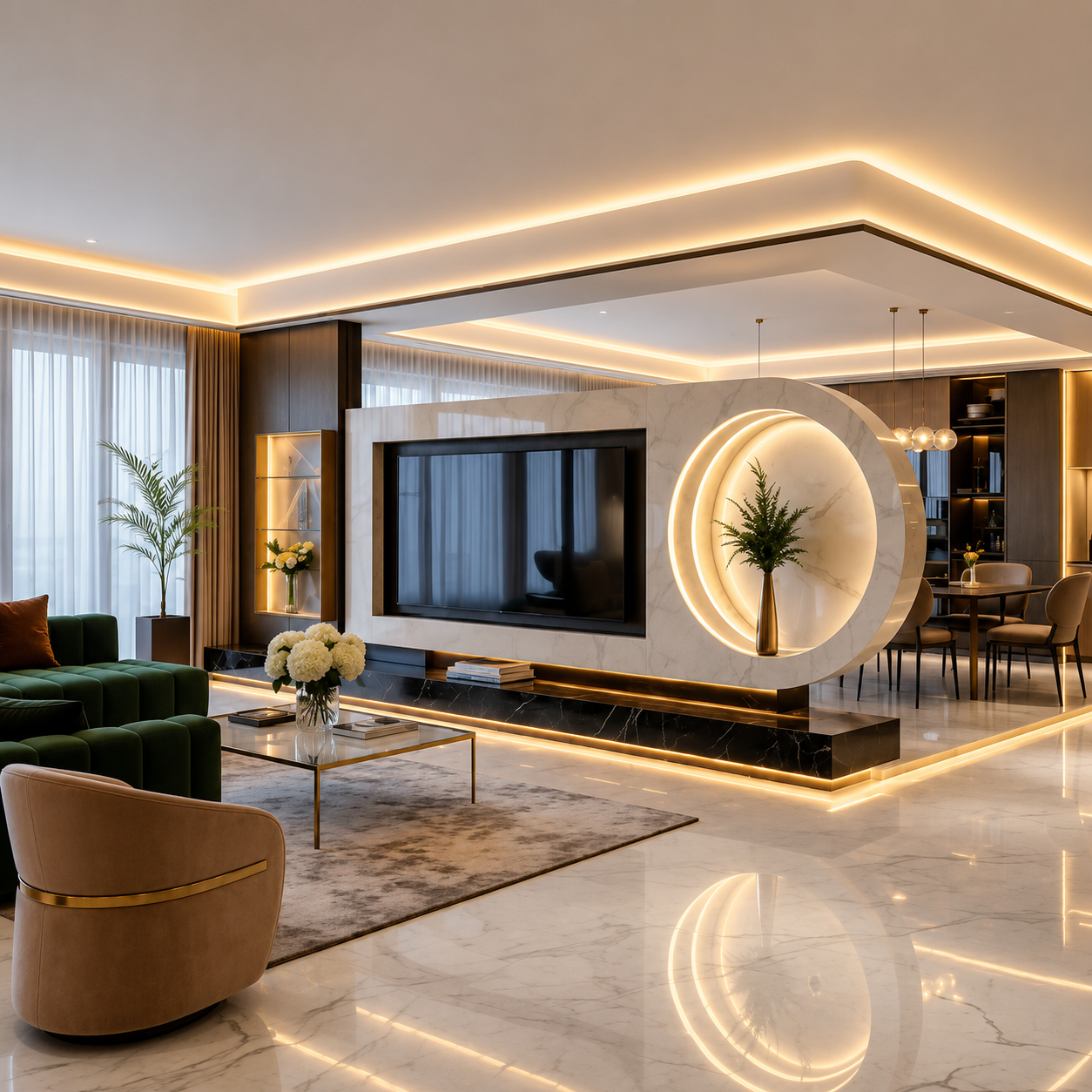 Modern Living Room with Floating TV Unit