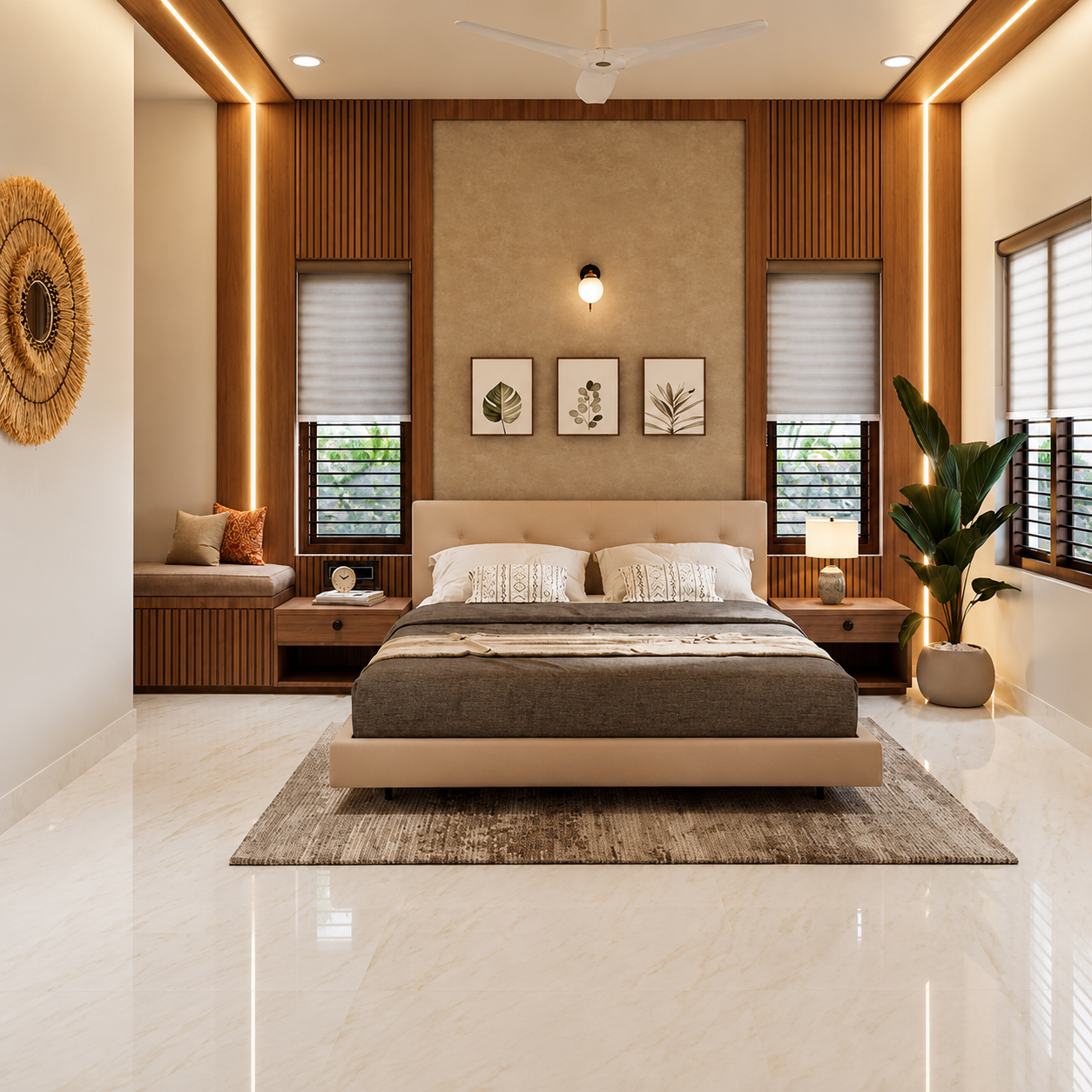Luxury bedroom with window